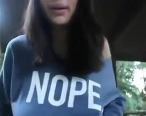 camgirl caught naked in public place