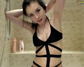 Yana Chala Odessa Ukraine vibrating toy in cunt shower