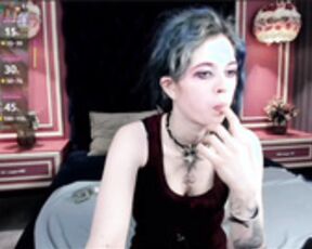 Horny skinny emo goth nude show