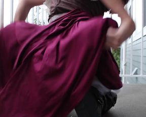 DelightfulHug - fingers and dildo on balcony