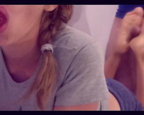 Candy Footjob and Cum on my Wrinkled Soles