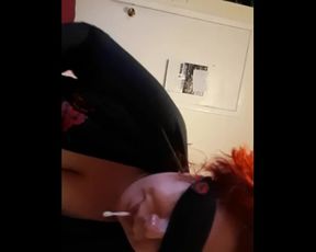 I took my Mouth off his Dick as he came only to be Choked half to Death