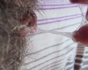 My Wetness after Rubbing my Big Clit into Hard Orgasm