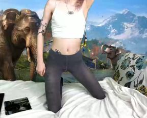 CB _0k_ in blue pantyhose