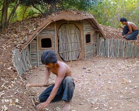 Build House underground Using wood | Primitive technology , Building Skill