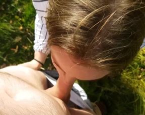 Love being Fucked outside and Gargling Cum