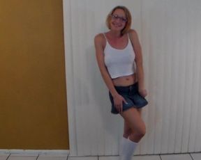 Stripping and Blowjob Deal with Landlord for Hot Blonde Late with Rent