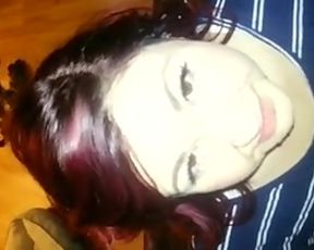 HUGE FACIAL!!! I Caught my Husband Jerking Off. let him use me to Cum on