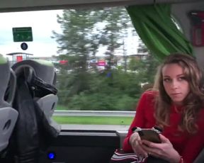 Angel Emily public blowjob and fuck in the bus
