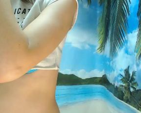 danadivaris playing with her belly, jumping, smacking her ass in private premium video 2016-09-11